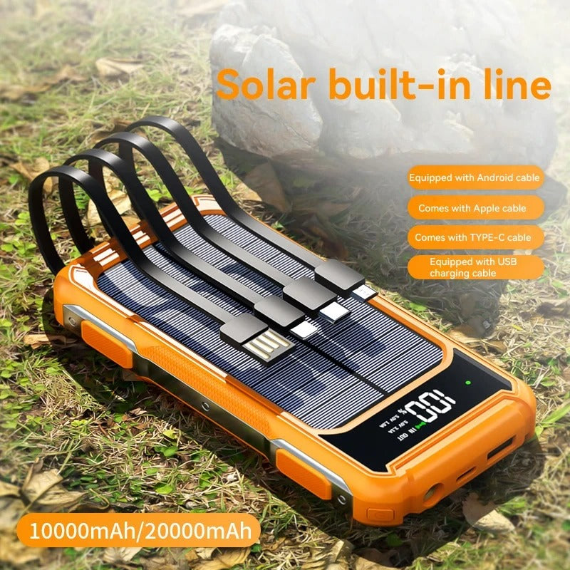 VIVO 200000mAh Solar Power Bank Large Capacity 4 in 1 Built