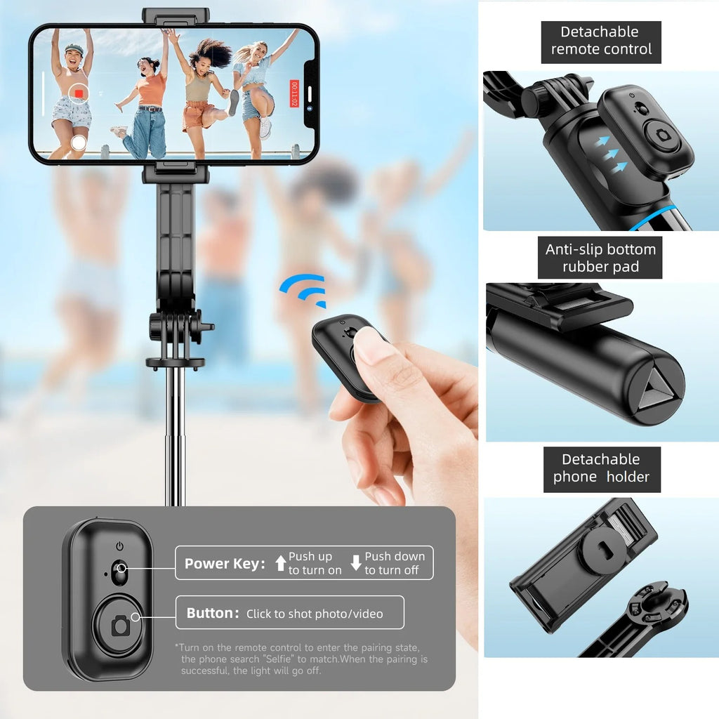 Wireless Selfie Stick Tripod Stand with Bluetooth Remote 42"