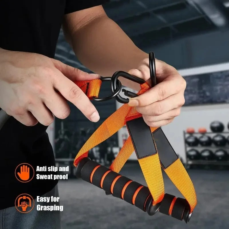 Resistance strap with handle: used for muscle training
