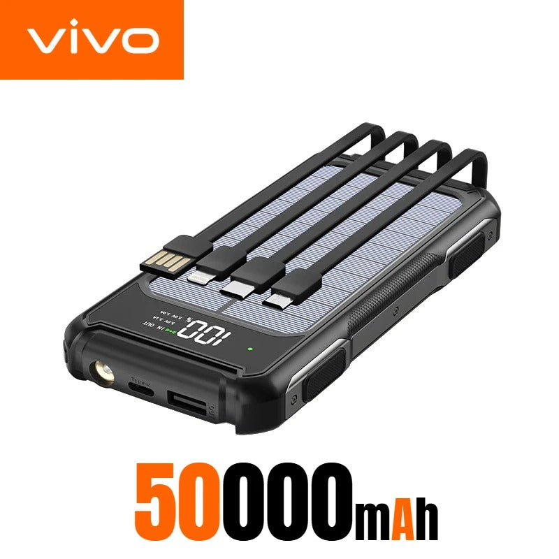 VIVO 200000mAh Solar Power Bank Large Capacity 4 in 1 Built